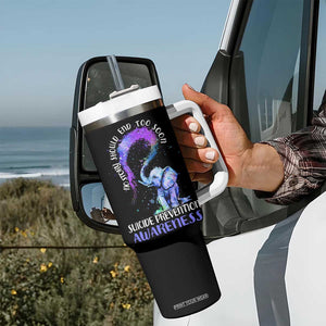 Suicide Prevention Awareness Tumbler With Handle Teal Purple Elephant No Story Should End Too Soon TB02 Print Your Wear