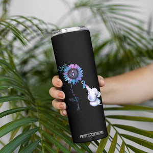 Suicide Prevention Awareness Skinny Tumbler Teal Purple Elephant Sunflower Stay Your Story Is Not Over TB02 Print Your Wear