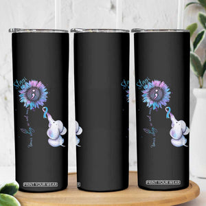 Suicide Prevention Awareness Skinny Tumbler Teal Purple Elephant Sunflower Stay Your Story Is Not Over TB02 Print Your Wear