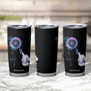 Suicide Prevention Awareness Tumbler Cup Teal Purple Elephant Sunflower Stay Your Story Is Not Over TB02 Print Your Wear