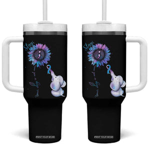 Suicide Prevention Awareness Tumbler With Handle Teal Purple Elephant Sunflower Stay Your Story Is Not Over TB02 One Size: 40 oz Black Print Your Wear