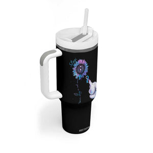 Suicide Prevention Awareness Tumbler With Handle Teal Purple Elephant Sunflower Stay Your Story Is Not Over TB02 Print Your Wear