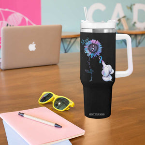 Suicide Prevention Awareness Tumbler With Handle Teal Purple Elephant Sunflower Stay Your Story Is Not Over TB02 Print Your Wear