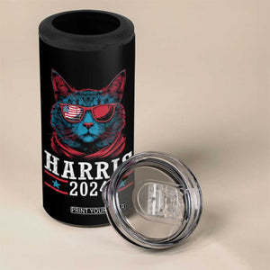 Harris 2024 4 in 1 Can Cooler Tumbler Childless Cat Lady For President American Flag TB02 Print Your Wear