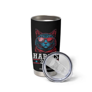 Harris 2024 Tumbler Cup Childless Cat Lady For President American Flag TB02 Print Your Wear