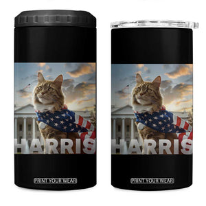 Childless Cat Ladies For Harris 2024 4 in 1 Can Cooler Tumbler Kamala For President American Flag Cat Graphic TB02 One Size: 16 oz Black Print Your Wear