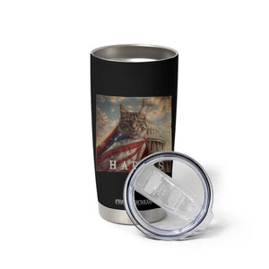 Childless Cat Ladies For Harris 2024 Tumbler Cup Kamala For President Retro American Flag Cat Graphic TB02 Print Your Wear