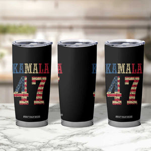 Kamala 47 Tumbler Cup Harris 2024 For President Retro American Flag TB02 Print Your Wear