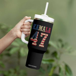 Kamala 47 Tumbler With Handle Harris 2024 For President Retro American Flag TB02 Print Your Wear