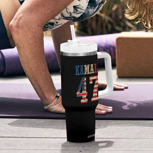 Kamala 47 Tumbler With Handle Harris 2024 For President Retro American Flag TB02 Print Your Wear