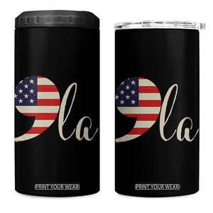 Harris 2024 4 in 1 Can Cooler Tumbler Comma La Kamala For President Retro American Flag TB02 One Size: 16 oz Black Print Your Wear