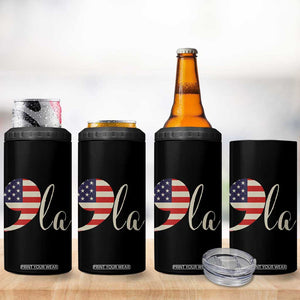 Harris 2024 4 in 1 Can Cooler Tumbler Comma La Kamala For President Retro American Flag TB02 Print Your Wear