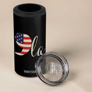 Harris 2024 4 in 1 Can Cooler Tumbler Comma La Kamala For President Retro American Flag TB02 Print Your Wear