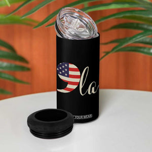 Harris 2024 4 in 1 Can Cooler Tumbler Comma La Kamala For President Retro American Flag TB02 Print Your Wear