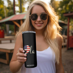 Harris 2024 Skinny Tumbler Comma La Kamala For President Retro American Flag TB02 Print Your Wear