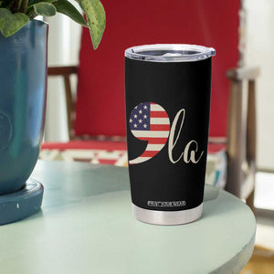 Harris 2024 Tumbler Cup Comma La Kamala For President Retro American Flag TB02 Print Your Wear