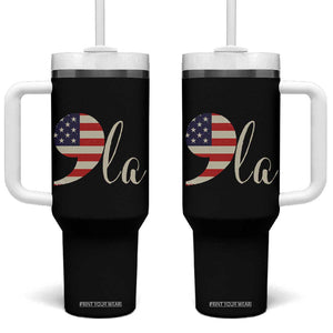 Harris 2024 Tumbler With Handle Comma La Kamala For President Retro American Flag TB02 One Size: 40 oz Black Print Your Wear