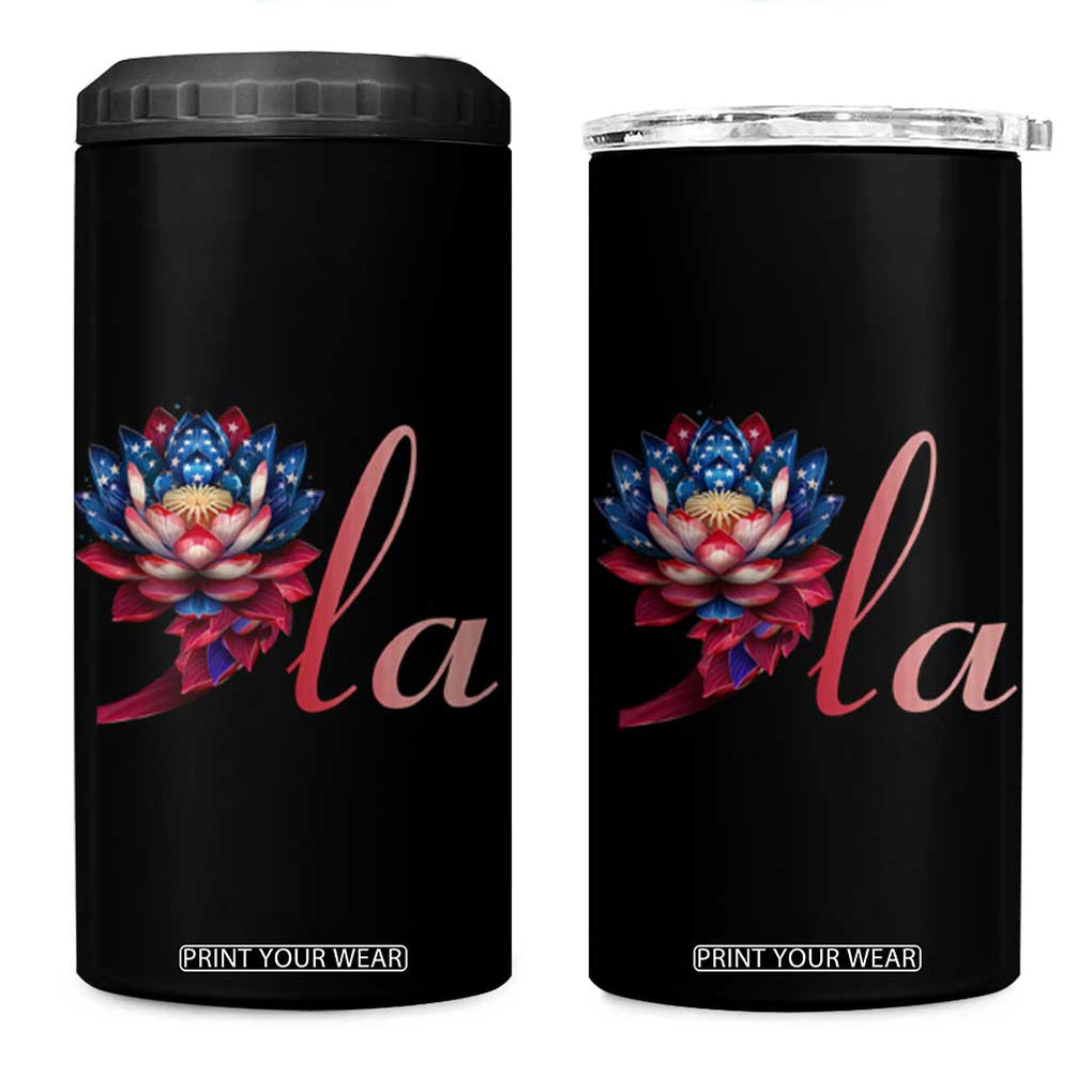 Harris 2024 4 in 1 Can Cooler Tumbler Comma La President Kamala For Potus Lotus TB02 One Size: 16 oz Black Print Your Wear