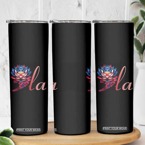 Harris 2024 Skinny Tumbler Comma La President Kamala For Potus Lotus TB02 Print Your Wear