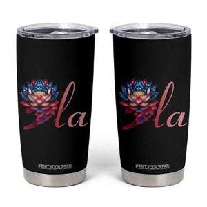 Harris 2024 Tumbler Cup Comma La President Kamala For Potus Lotus TB02 Black Print Your Wear