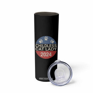 Childless Cat Lady 2024 Skinny Tumbler Vote Kamala Harris For President Retro Vintage TB02 Print Your Wear