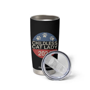 Childless Cat Lady 2024 Tumbler Cup Vote Kamala Harris For President Retro Vintage TB02 Print Your Wear