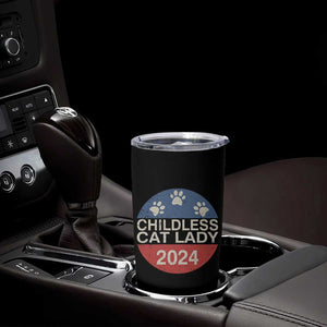 Childless Cat Lady 2024 Tumbler Cup Vote Kamala Harris For President Retro Vintage TB02 Print Your Wear