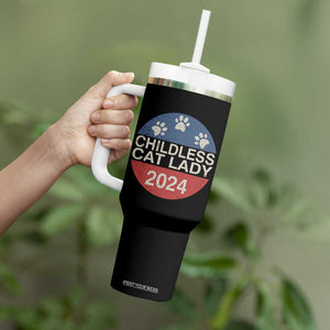 Childless Cat Lady 2024 Tumbler With Handle Vote Kamala Harris For President Retro Vintage TB02 Print Your Wear