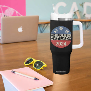 Childless Cat Lady 2024 Tumbler With Handle Vote Kamala Harris For President Retro Vintage TB02 Print Your Wear