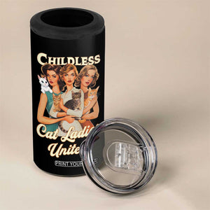 Childless Cat Ladies United 4 in 1 Can Cooler Tumbler Feline Lover Retro TB02 Print Your Wear