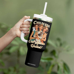 Childless Cat Ladies United Tumbler With Handle Feline Lover Retro TB02 Print Your Wear