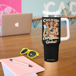 Childless Cat Ladies United Tumbler With Handle Feline Lover Retro TB02 Print Your Wear