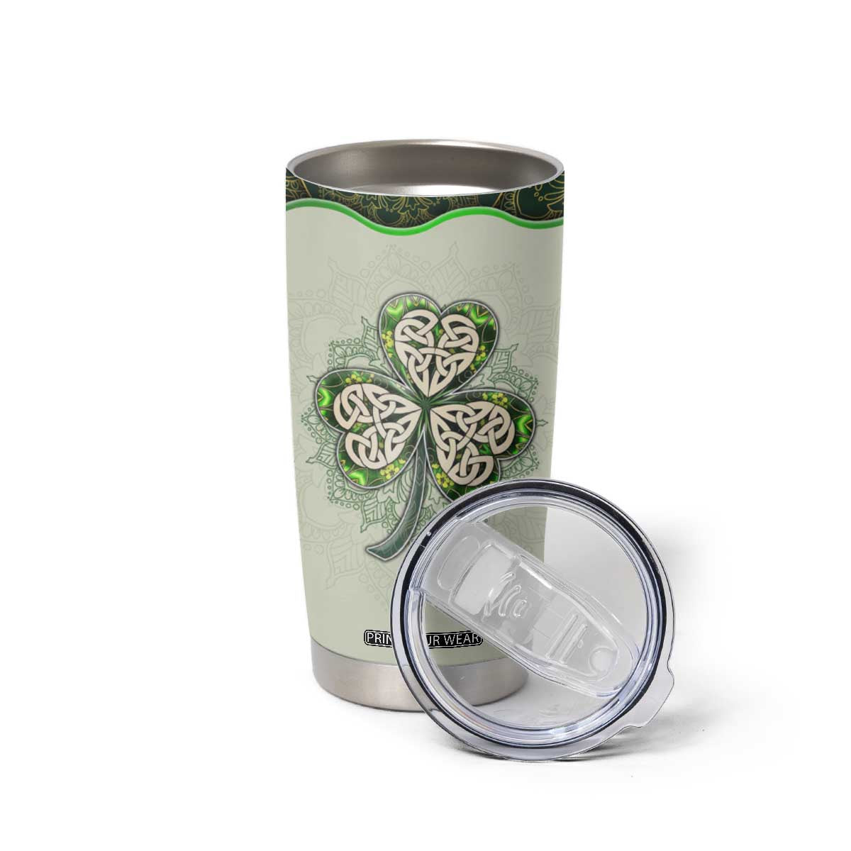 Personalized Lucky Celtic Shamrock Tumbler Cup Custom Name Ireland Irish Pride TB02 Print Your Wear