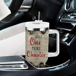 Personalized Book Lover Tumbler With Handle Custom Name Just One More Chapter Bookworm Bibliophile Gift TB02 Print Your Wear