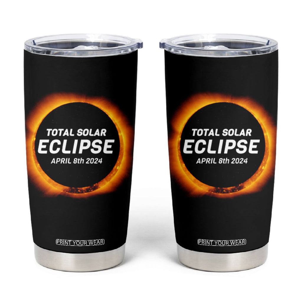 Total Solar Eclipse Tumbler Cup America Totality April 8th 2024 TB02 Black Printyourwear
