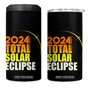 Total Solar Eclipse 4 in 1 Can Cooler Tumbler America Totality April 8 2024 TB02 One Size: 16 oz Black Print Your Wear