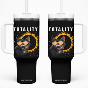 Total Solar Eclipse Tumbler With Handle Funny Cat Totality TB02 One Size: 40 oz Black Printyourwear
