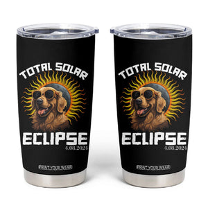 Total Solar Eclipse Tumbler Cup Golden Retriever April 8 2024 TB02 Black Printyourwear