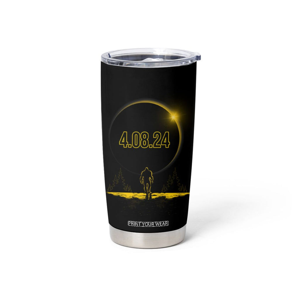 Total Solar Eclipse Bigfoot Tumbler Cup American Totality April 8 2024 Sasquatch Silhouette TB02 Printyourwear