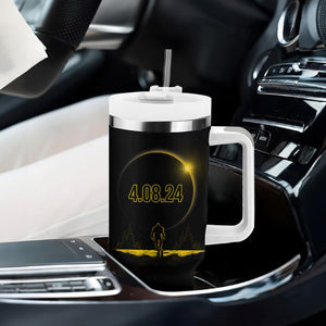 Total Solar Eclipse Bigfoot Tumbler With Handle American Totality April 8 2024 Sasquatch Silhouette TB02 Printyourwear