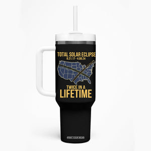 Total Solar Eclipse Tumbler With Handle Twice In A Life Time Tour Map American Totality 2024 2017 TB02 Printyourwear