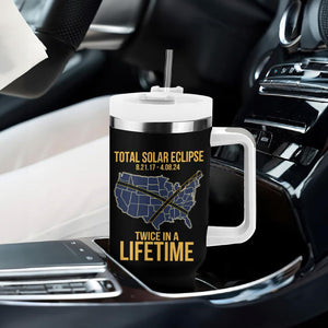 Total Solar Eclipse Tumbler With Handle Twice In A Life Time Tour Map American Totality 2024 2017 TB02 Printyourwear