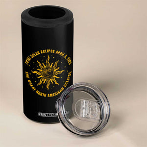 Celestial Total Solar Eclipse 4 in 1 Can Cooler Tumbler April 8 2024 The Great North American Eclipse TB02 Print Your Wear