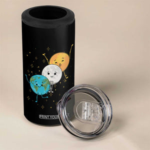 Funny Total Solar Eclipse 4 in 1 Can Cooler Tumbler Cute Earth Moon Sun American Totality April 8 2024 TB02 Print Your Wear