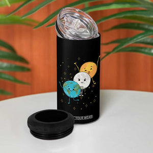 Funny Total Solar Eclipse 4 in 1 Can Cooler Tumbler Cute Earth Moon Sun American Totality April 8 2024 TB02 Print Your Wear