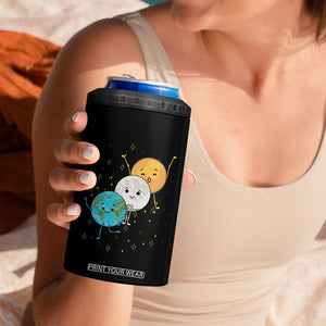 Funny Total Solar Eclipse 4 in 1 Can Cooler Tumbler Cute Earth Moon Sun American Totality April 8 2024 TB02 Print Your Wear