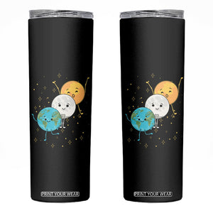 Funny Total Solar Eclipse Skinny Tumbler Cute Earth Moon Sun American Totality April 8 2024 TB02 Black Printyourwear