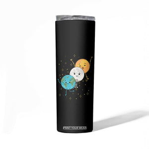 Funny Total Solar Eclipse Skinny Tumbler Cute Earth Moon Sun American Totality April 8 2024 TB02 Printyourwear