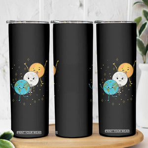 Funny Total Solar Eclipse Skinny Tumbler Cute Earth Moon Sun American Totality April 8 2024 TB02 Printyourwear