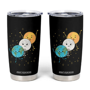 Funny Total Solar Eclipse Tumbler Cup Cute Earth Moon Sun American Totality April 8 2024 TB02 Black Printyourwear